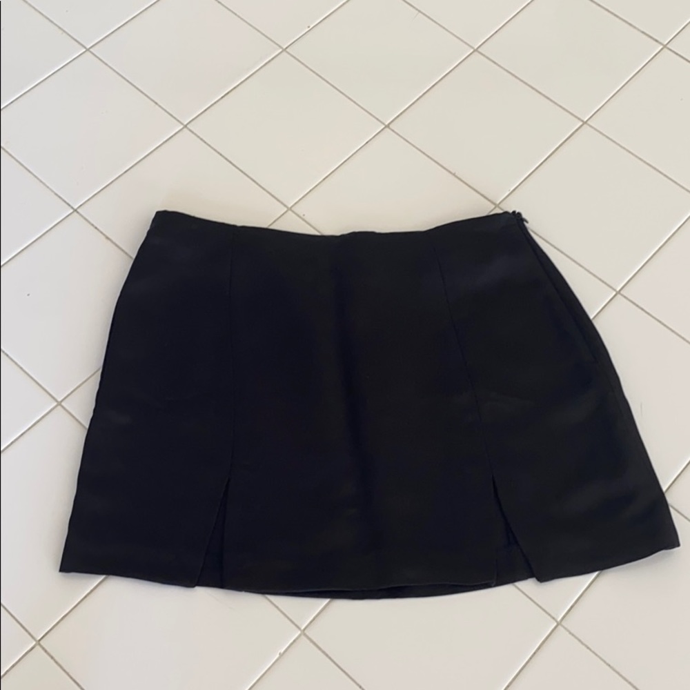 Zara black satin mini skirt size M